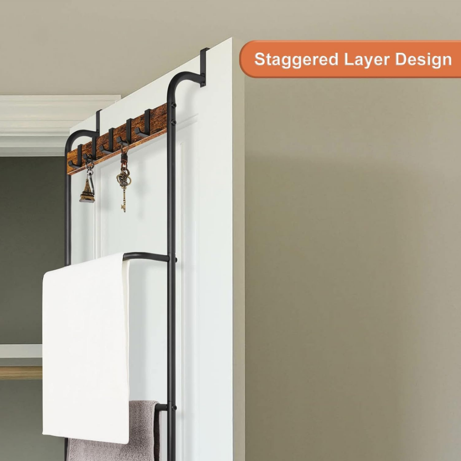 Over-the-Door Towel Rack with Shelf - Image 2