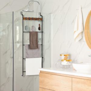 Over-the-Door Towel Rack with Shelf