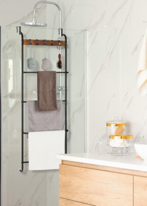 Over-the-Door Towel Rack with Shelf