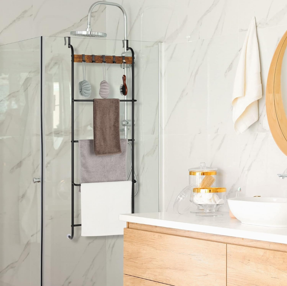 Over-the-Door Towel Rack with Shelf
