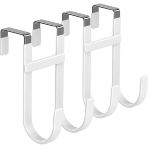 White Heavy-Duty Over-the-Door Hooks – 2-Pack