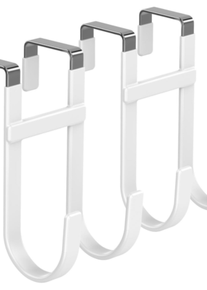 White Heavy-Duty Over-the-Door Hooks – 2-Pack