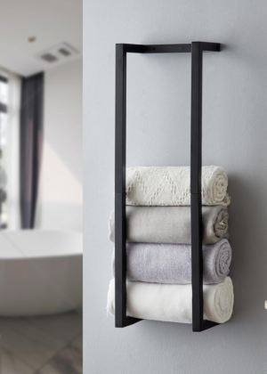 Rolled Towel Rack – Black