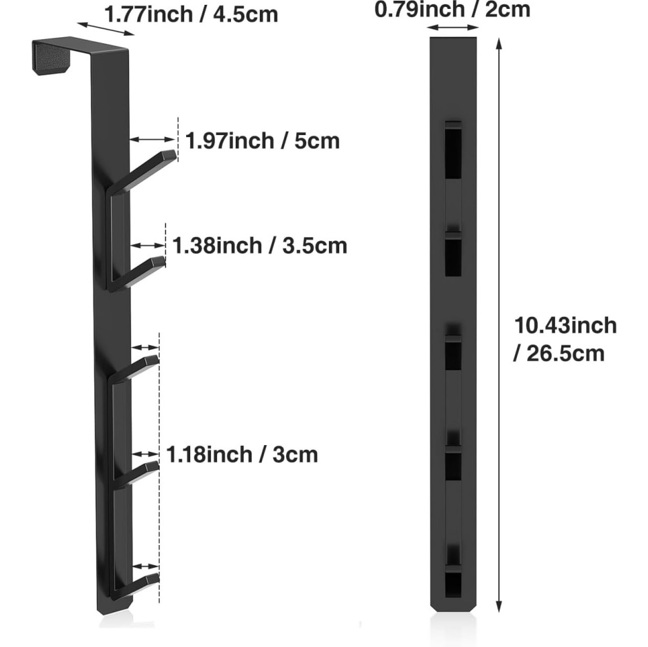 20-Hook Vertical Over-the-Door Rack - Image 2